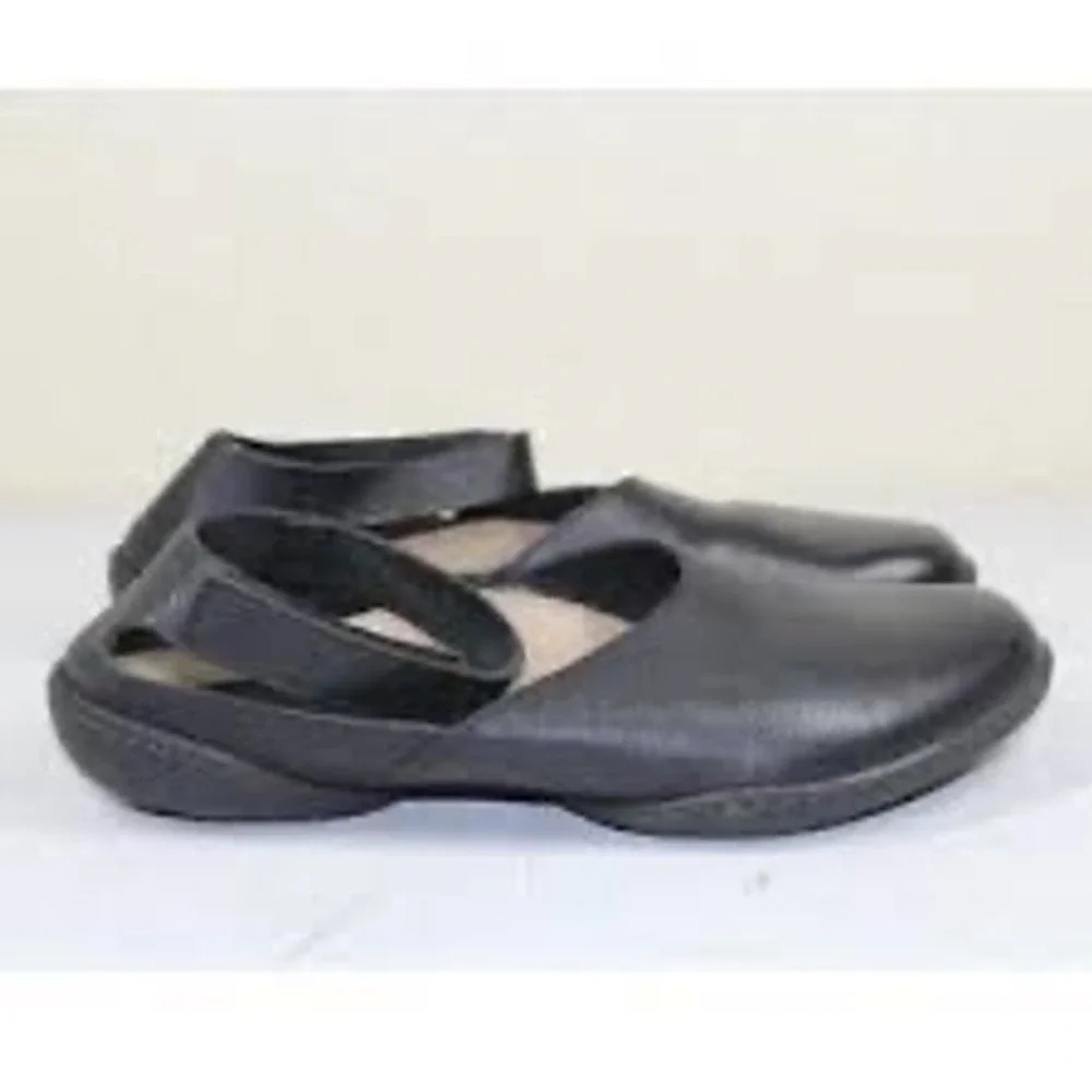 Uffizi Blake Womens Black Leather Mary Jane Ankle Strap Comfort Flats Shoes 36.5